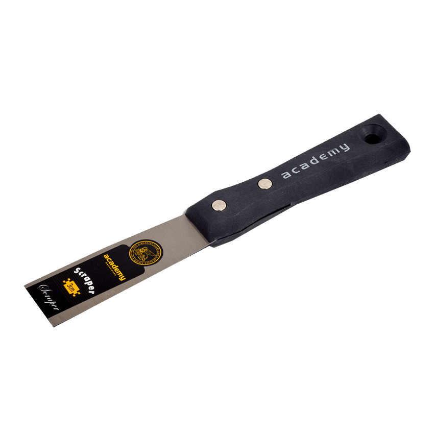 ACADEMY SCRAPER WITH BLACK PAINTED HANDLE - 30MM