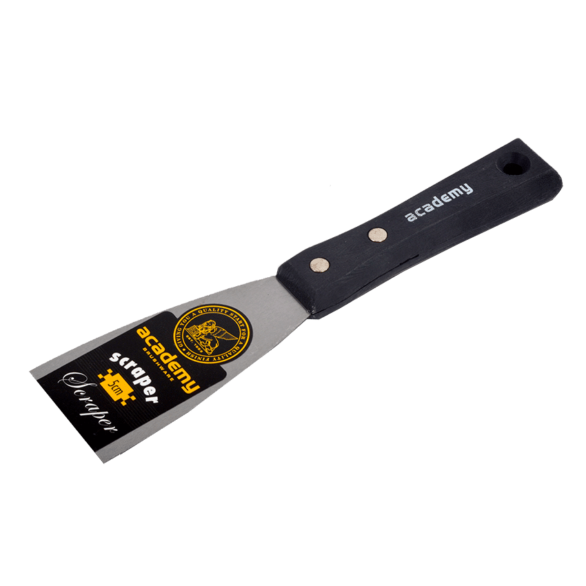 ACADEMY SCRAPER WITH BLACK PAINTED HANDLE - 50MM