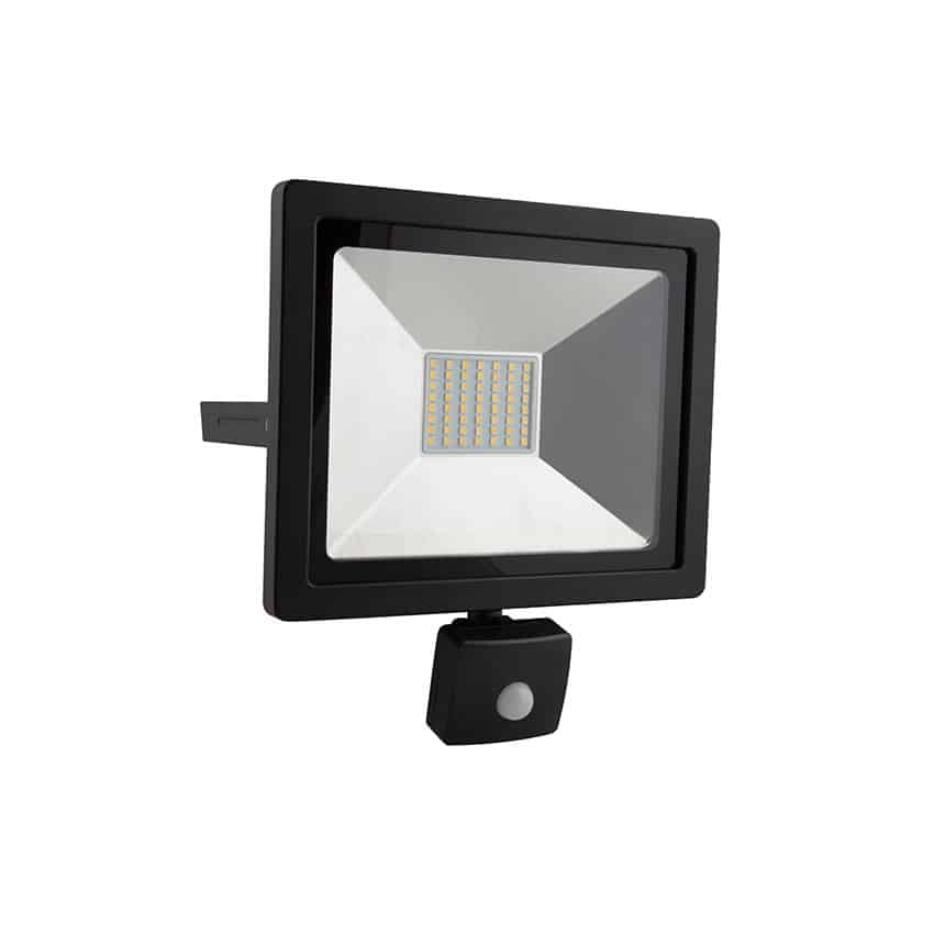 Eurolux 30W LED Floodlight with Motion Sensor - Black (208 x 185 x 50mm)