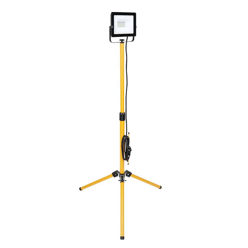 Eurolux 20W LED Portable Floodlight with Tripod - Black and Yellow