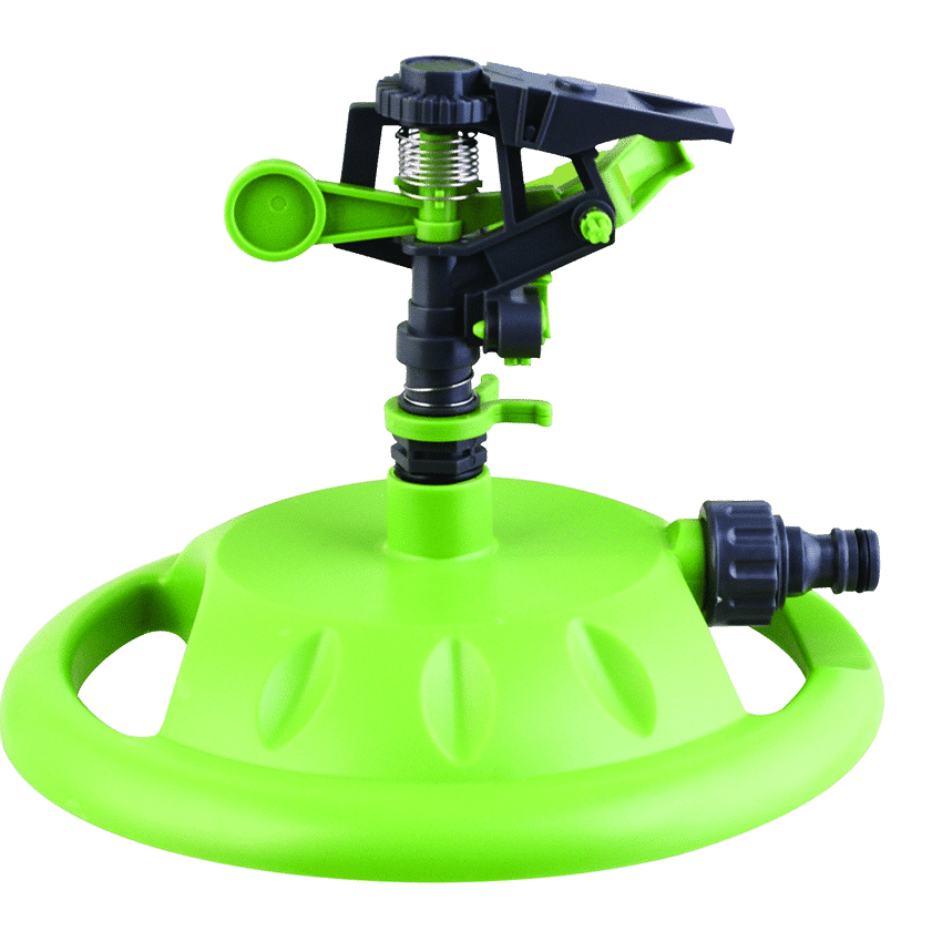 GRO PLASTIC IMPULSE SPRINKLER WITH BASE - GREEN