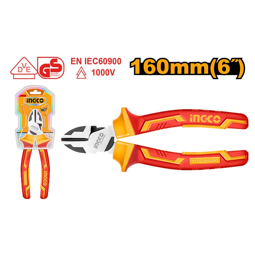 INGCO PLIER DIAGONAL INDUSTRIAL VDE 1000V 160MM