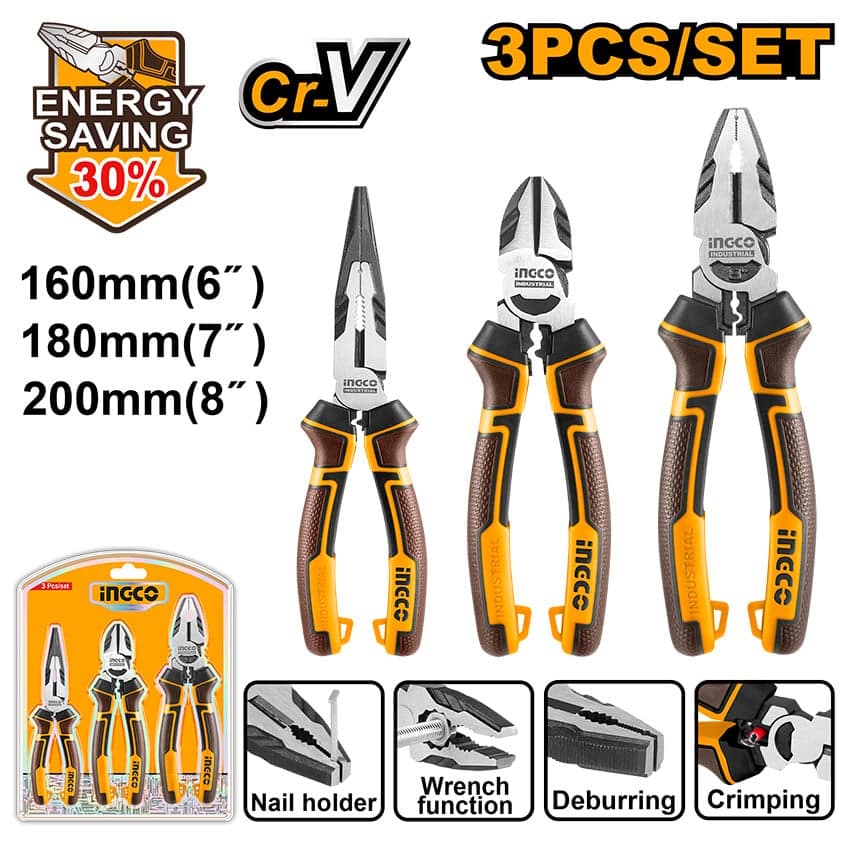 INGCO PLIER HL SET 3PCE HKHLPS2831