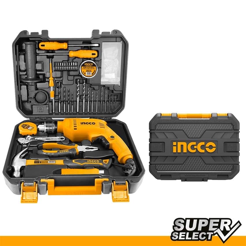 INGCO TOOLKIT HOUSEHOLD 680W DRILL 115PCE