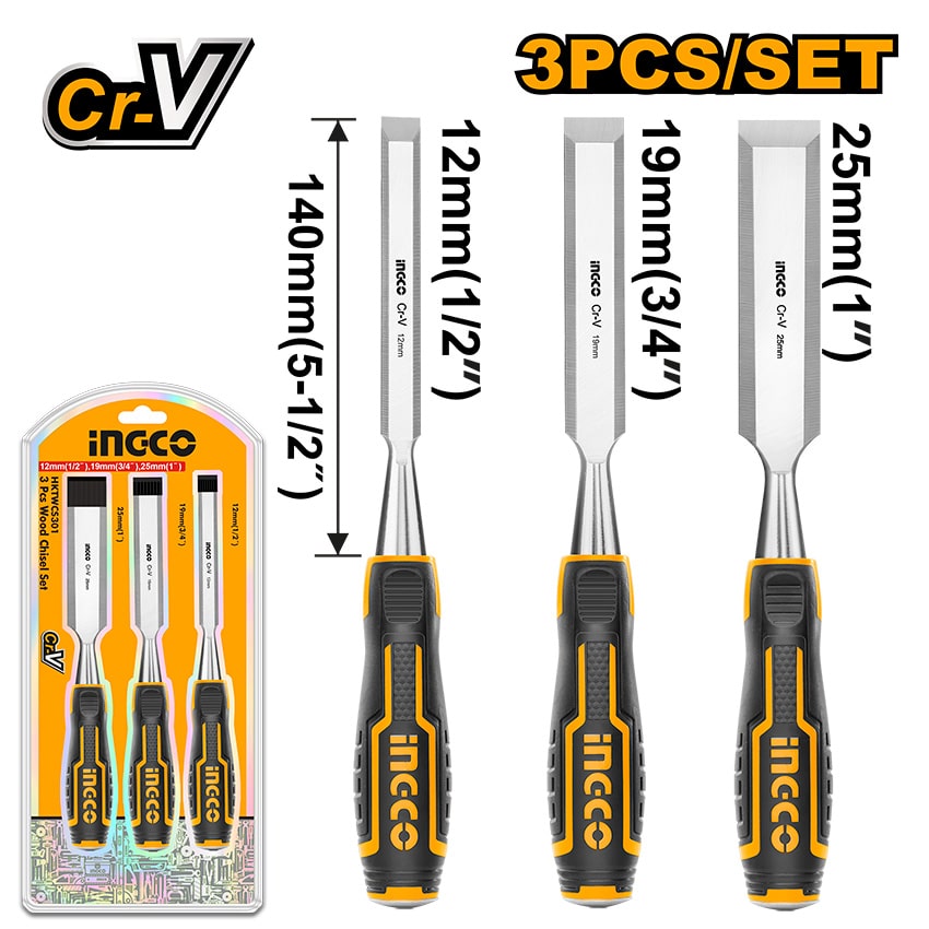 INGCO CHISEL WOOD SET 3PCE