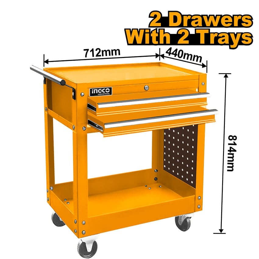 INGCO TOOL CART 2 DRAW 2 TRAY 712X440X694