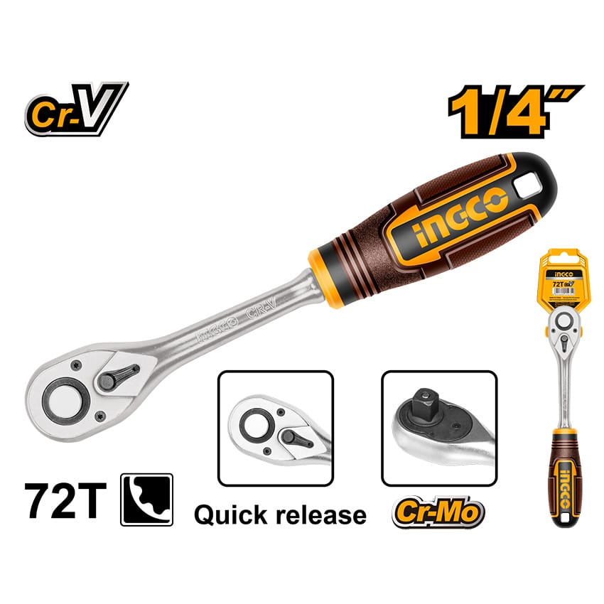 INGCO WRENCH RATCHET 1/4IN 45T
