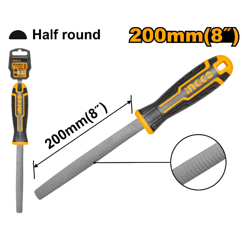 INGCO FILE WOOD HALF ROUND 200MM