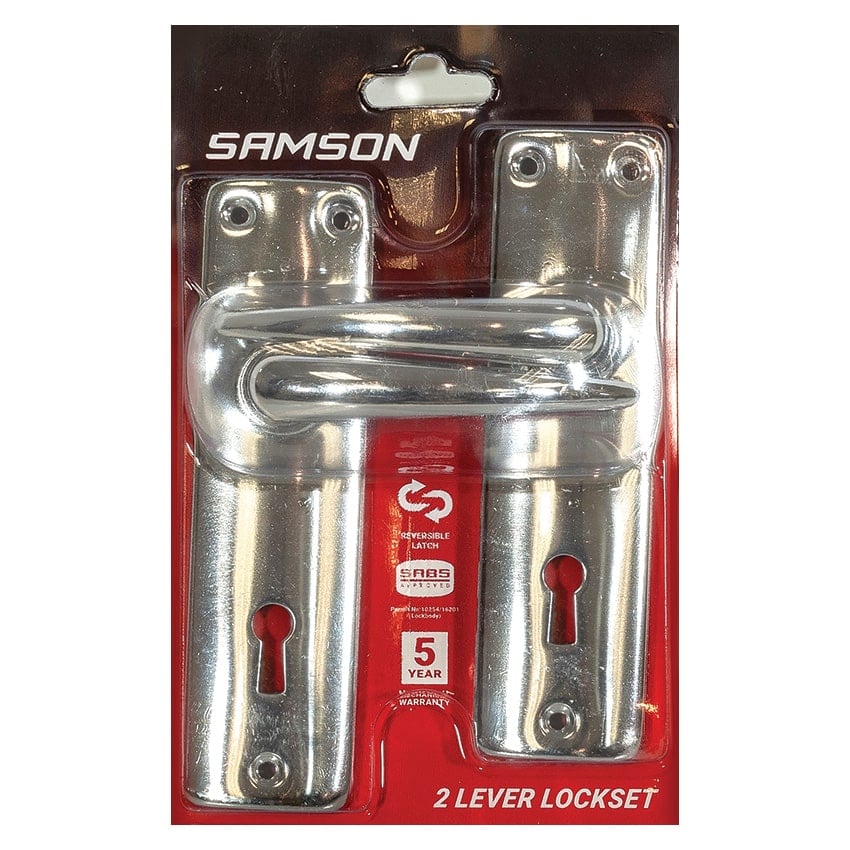 Samson Lockset Key 2 Lever SABS - Chrome Plated