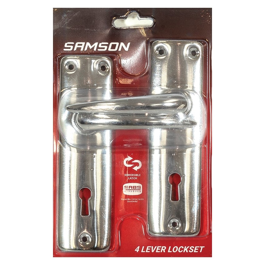Samson Lockset Key 4 Lever SABS - Chrome Plated