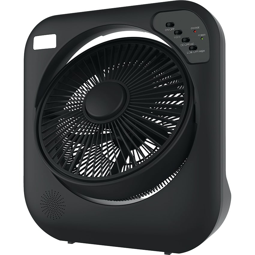 Elements Rechargeable Fan Box 30cm Black