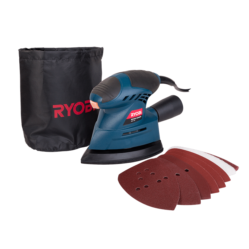 RYOBI MOUSE SANDER KIT 130W 11PCE ACCESSORIES (MS-130)