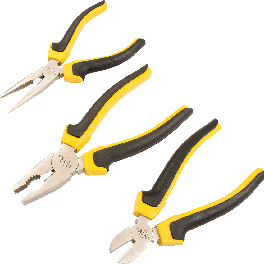 PLIER MTS MECHANIC SET 3PC Y/BLACK