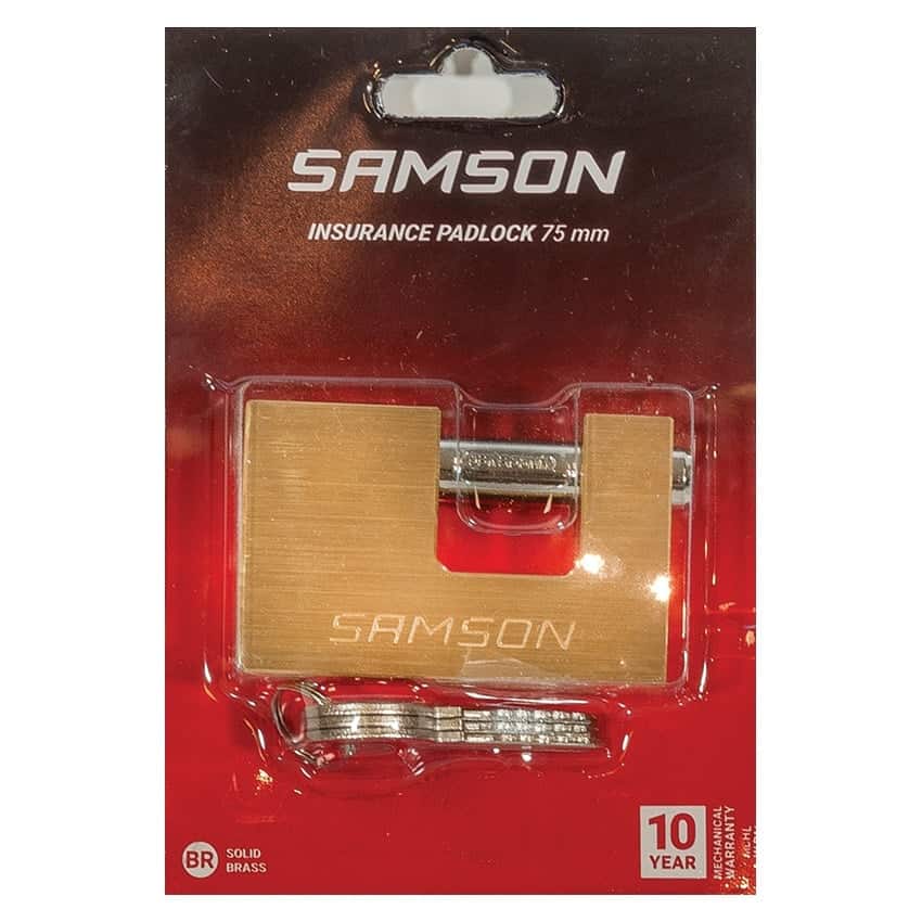 Samson Padlock Brass Insurance 75mm