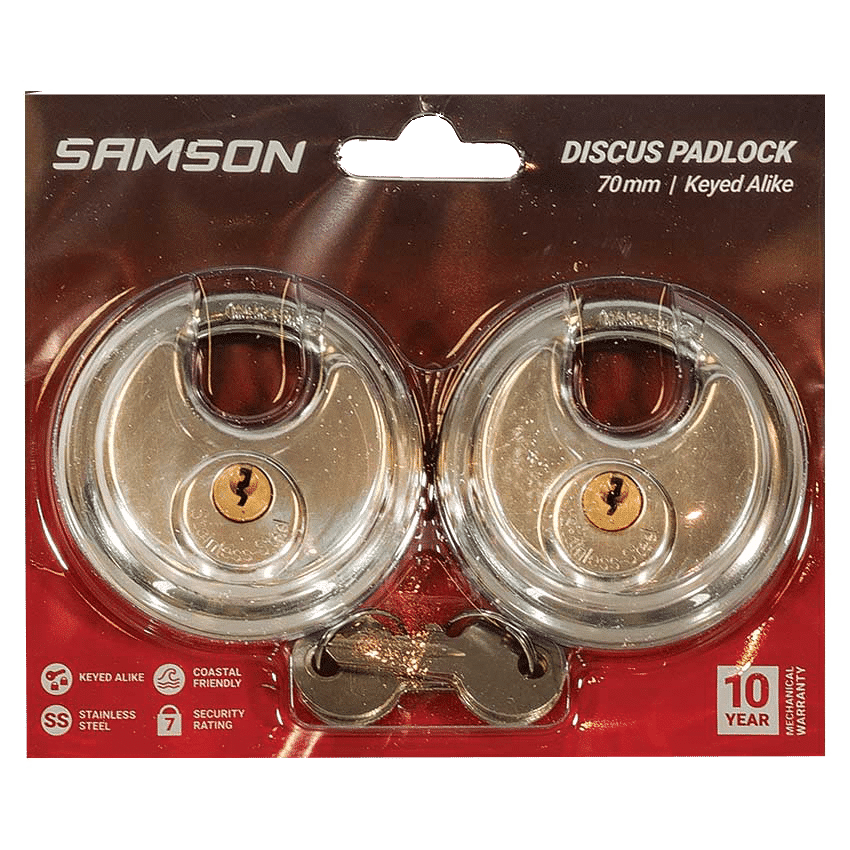 Samson Padlock Discus 70mm - 2 Pack
