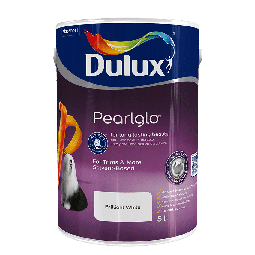 Dulux Pearlglo Solvent Based - 5L - Brilliant White