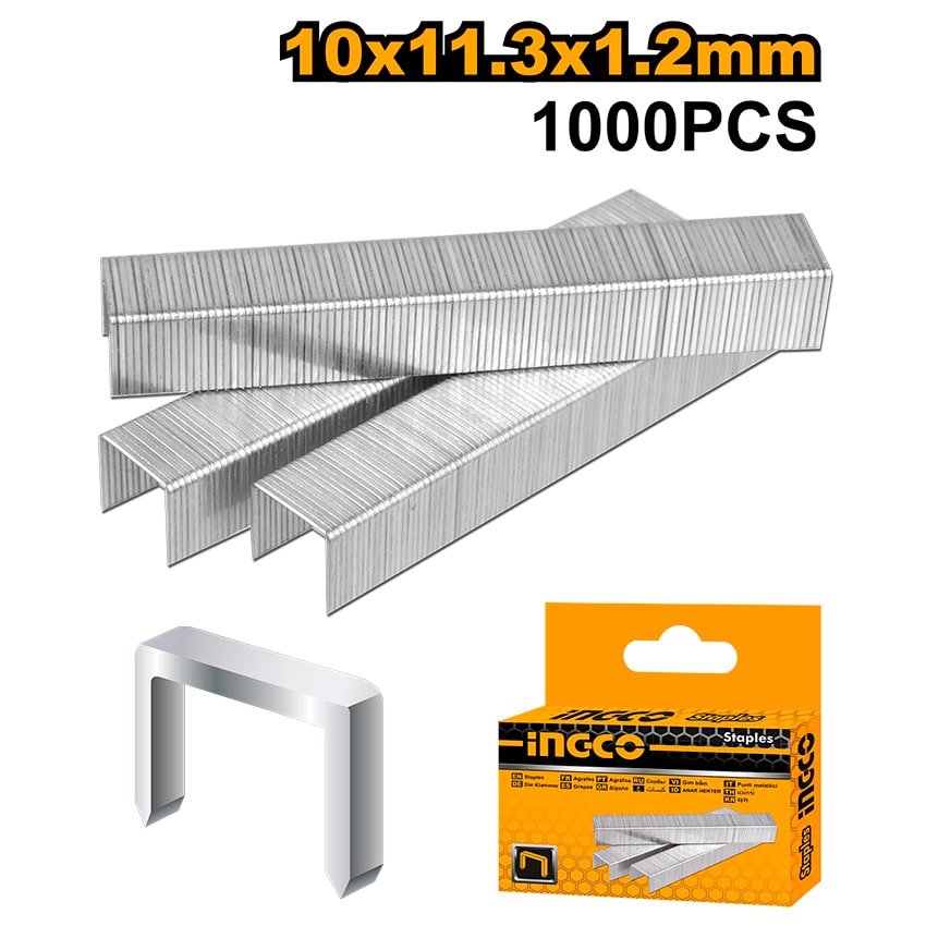 INGCO STAPLES 1.2X10MM 1000PCE STS0210