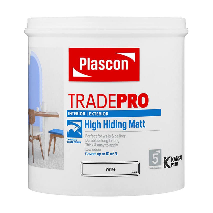 PLASCON TRADEPRO HIGH HIDING MATT WHITE 1L
