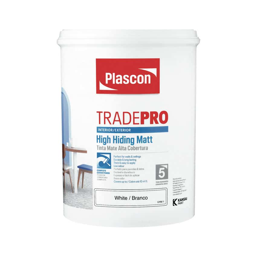 PLASCON TRADEPRO HIGH HIDING MATT WHITE 5L