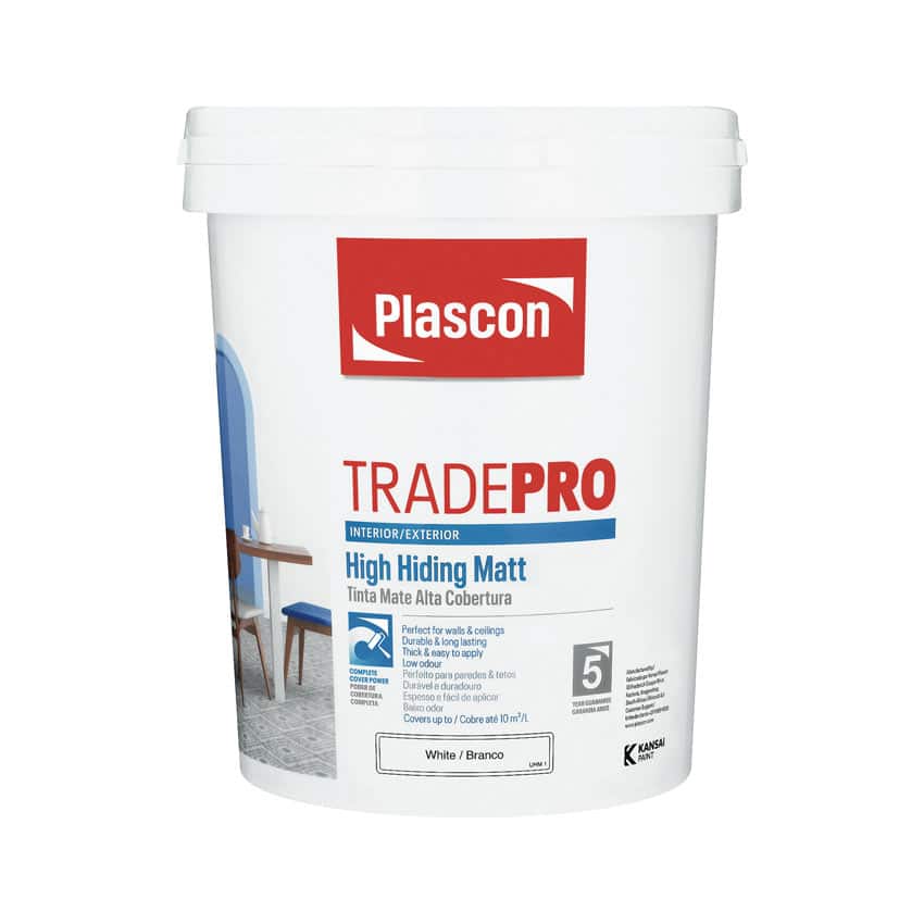 PLASCON TRADEPRO HIGH HIDING MATT WHITE 20L