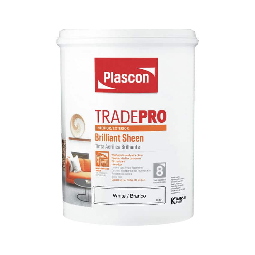 PLASCON TRADEPRO BRILLIANT SHEEN WHITE 5L