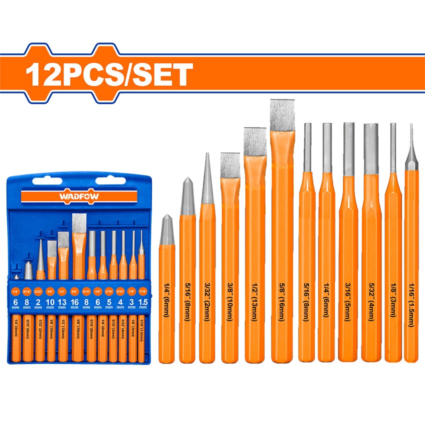 WADFOW CHISEL COLD & PUNCH SET 12PCE