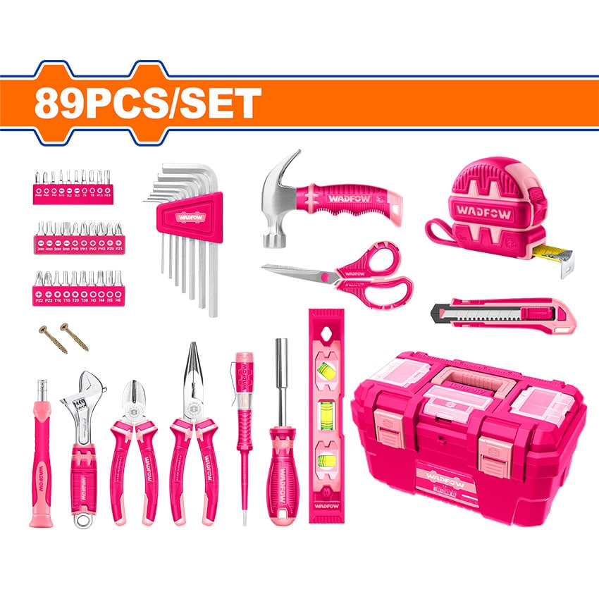 WADFOW HAND TOOL SET PINK 89PCE