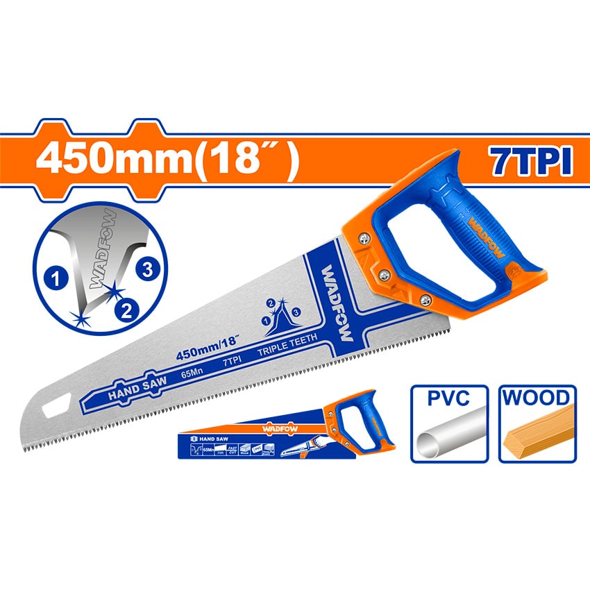 WADFOW SAW GARDEN 450MM TRIPLE TOOTH