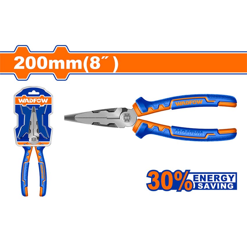 WADFOW PLIER HIGH LEVERAGE LONG NOSE 200MM