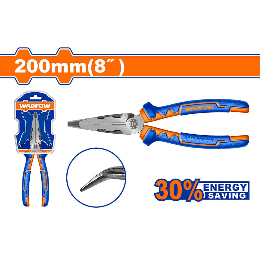 WADFOW PLIER HIGH LEVERAGE BENT NOSE 200MM
