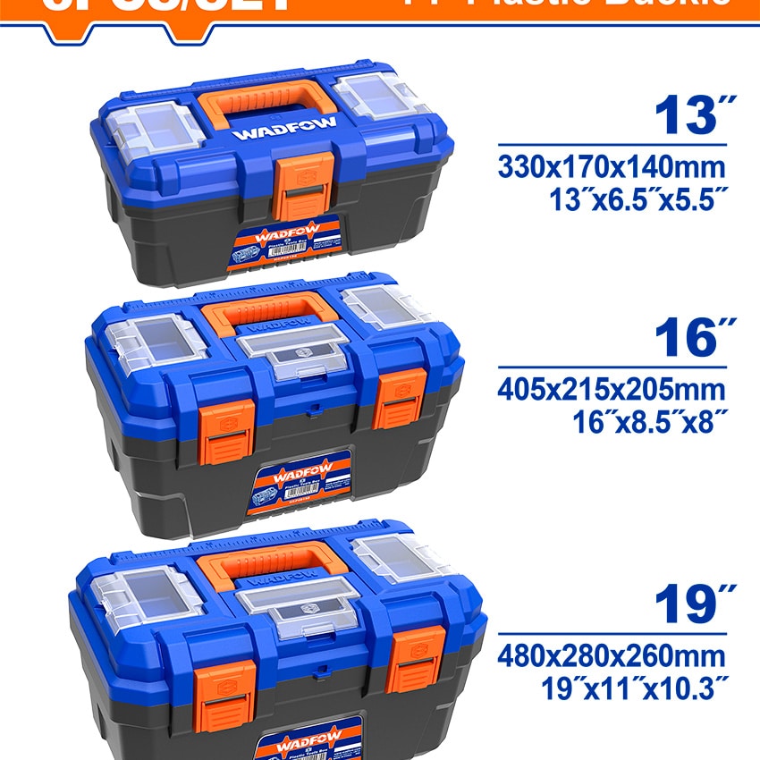 WADFOW TOOL BOX PLASTIC 3PCE