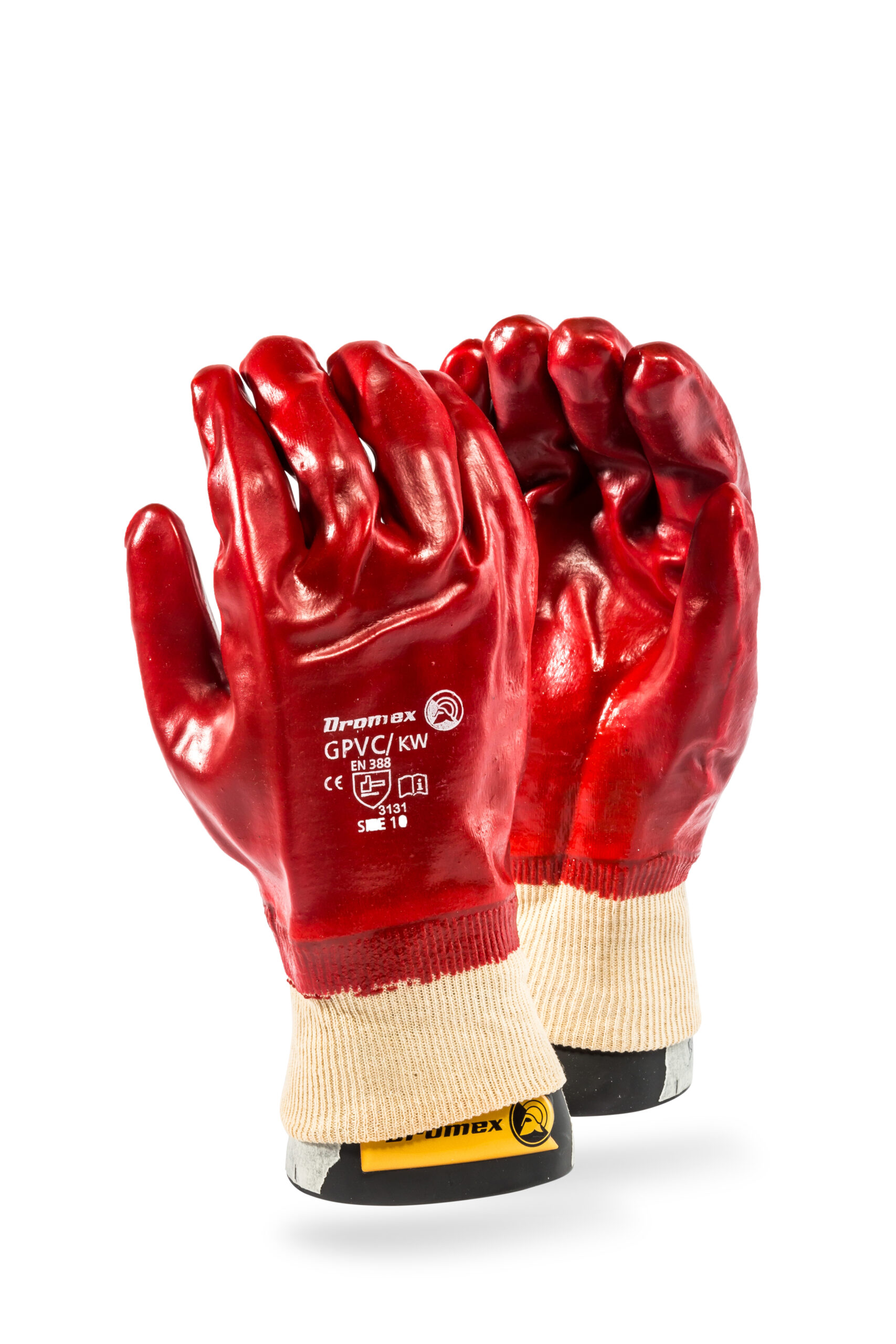 DROMEX GLOVES PVC RED STD GPVC/KW SMOOTH