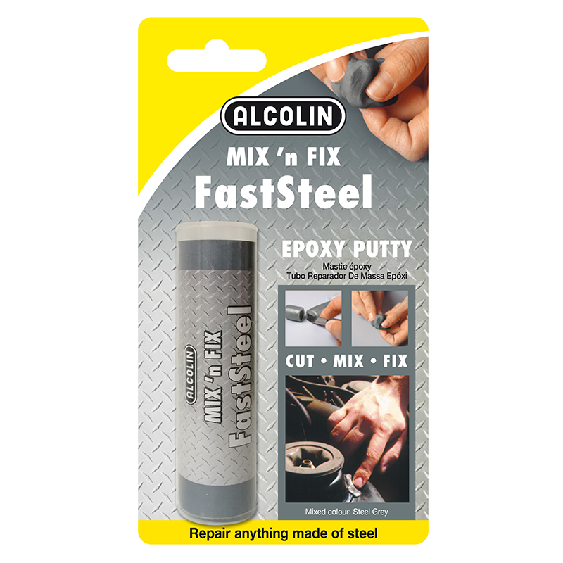 Alcolin Mix 'n Fix Faststeel Epoxy Putty Stick - 57g