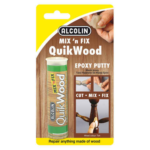 Alcolin Mix 'n Fix Quikwood Epoxy Putty Stick - 28g