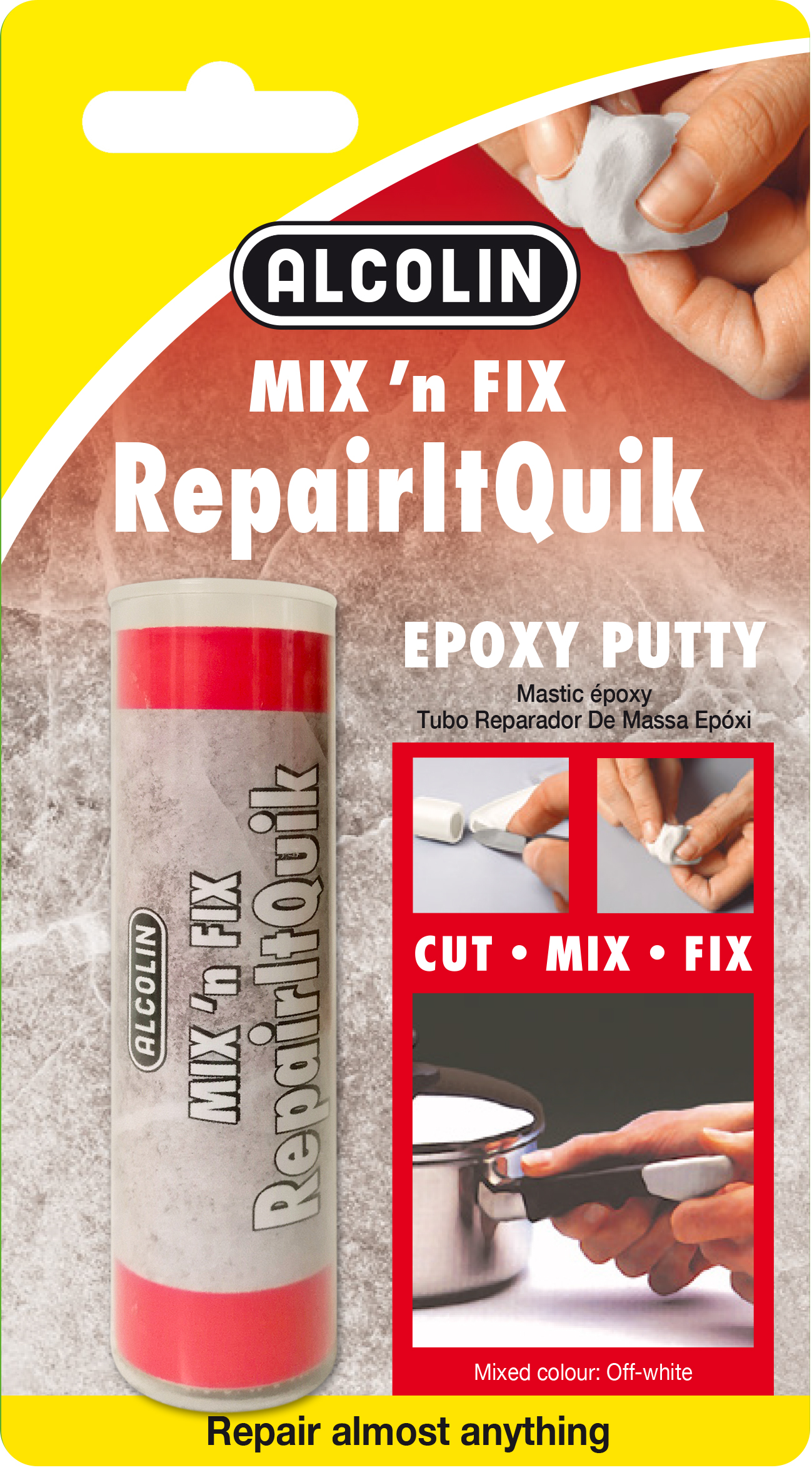 Alcolin Mix 'n Fix Repairitquik Epoxy Putty Stick - 57g