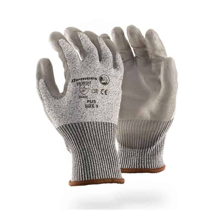 Dromex Gloves  PU5 Grey Cut Level 4 (10)