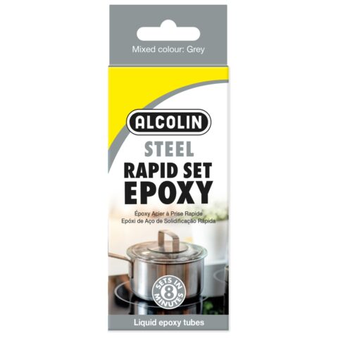 Alcolin Fast-Setting Epoxy Liquid Steel - 2 x 20g