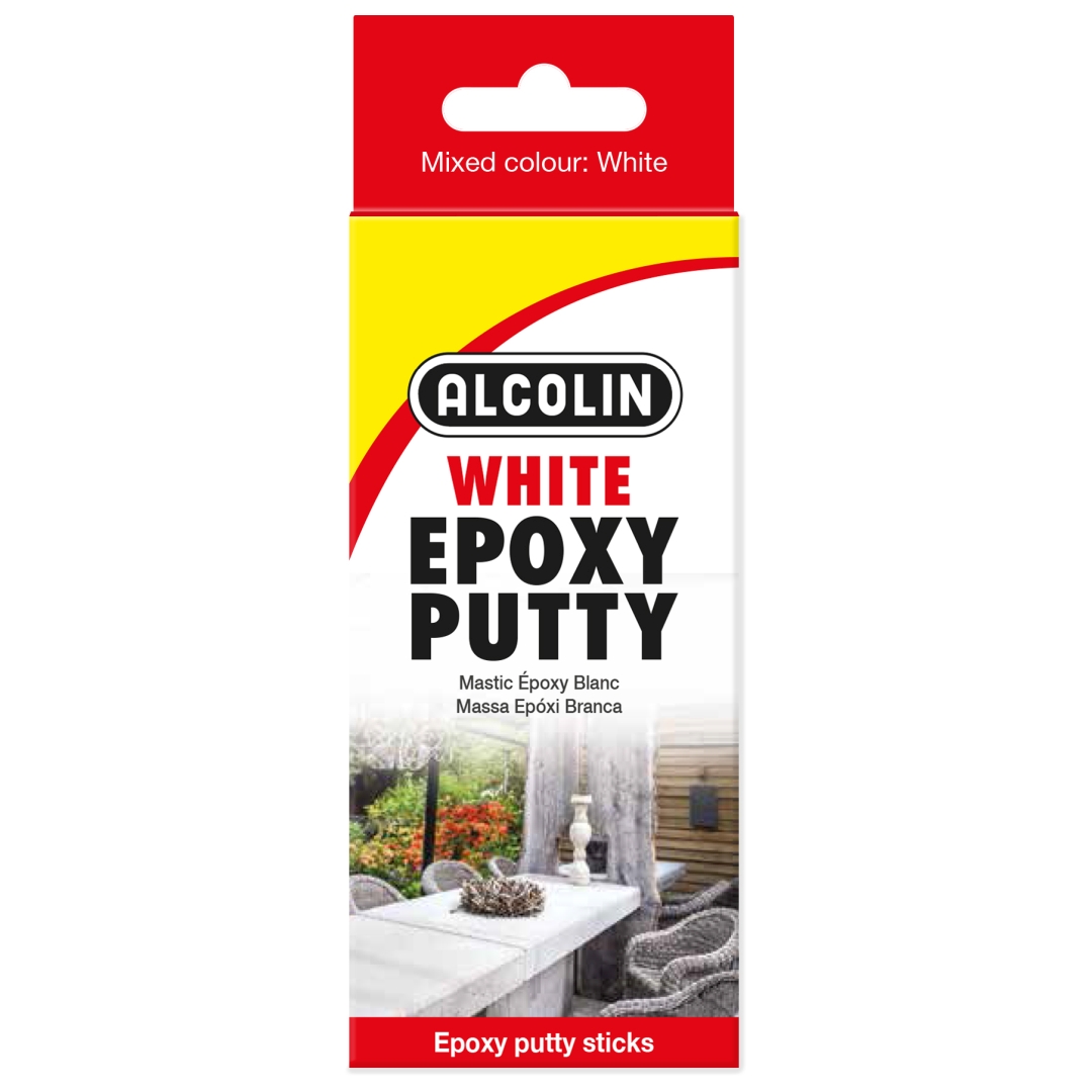 Alcolin Hand-Mouldable Epoxy Putty White - 2 x 60g
