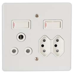 CRABTREE CLASSIC 16A SWITCH+2 x 5A SW