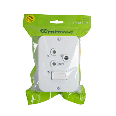 Crabtree Classic Ind.Sng. Socket 83x119 White