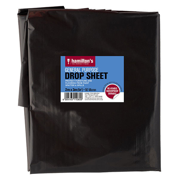 UTILITY BLACK DROP SHEET 2M X 3M - 50MIC