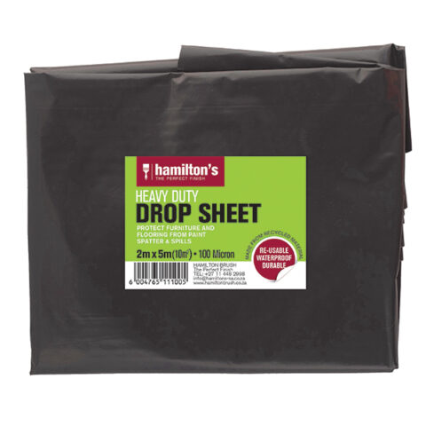 UTILITY BLACK DROP SHEET 2M X 5M - 100MIC