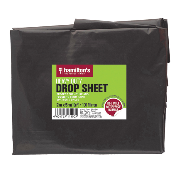 UTILITY BLACK DROP SHEET 2M X 5M - 100MIC