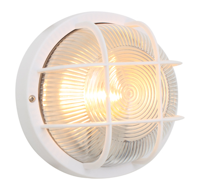 Round Plastic Grid B/Head 185mm White 1x60w