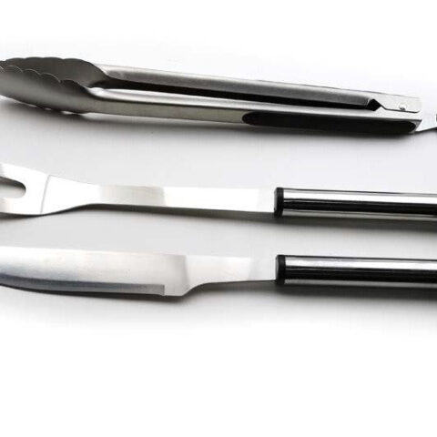 3PC STAINLESS STEEL BBQ TOOL SET