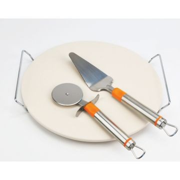 PIZZA STONE WITH LIFTER & CUTTER