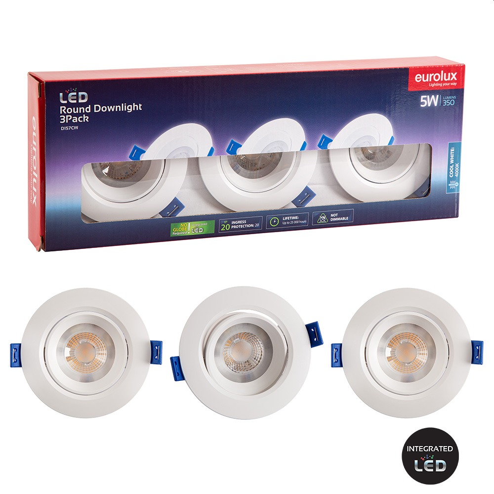 EUROLUX DOWNLIGHT LED ROUND 5W 4000K NON DIMM 3P
