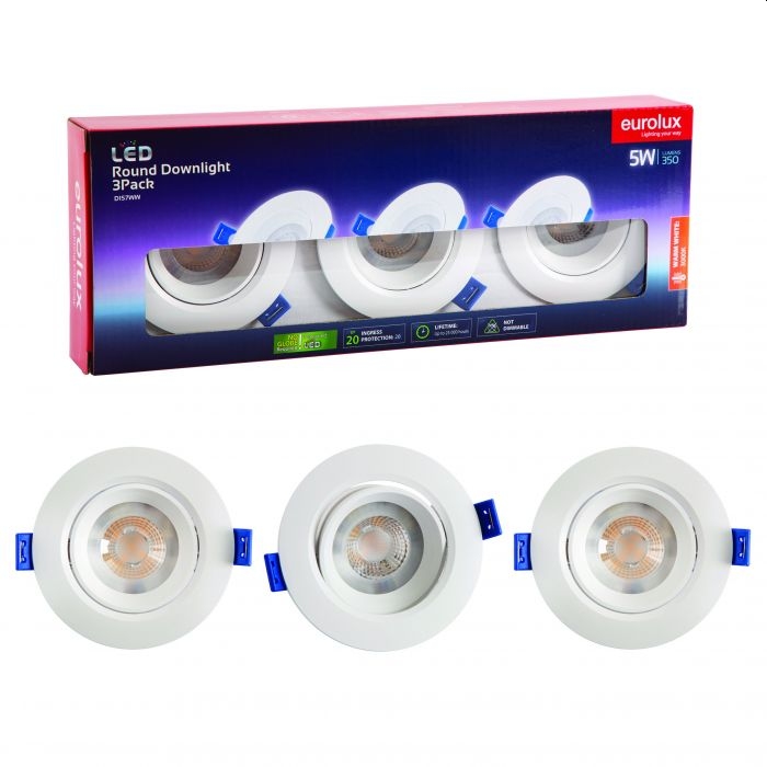 EUROLUX DOWNLIGHT ROUND LED 5W 3000K NON DIMM 3P
