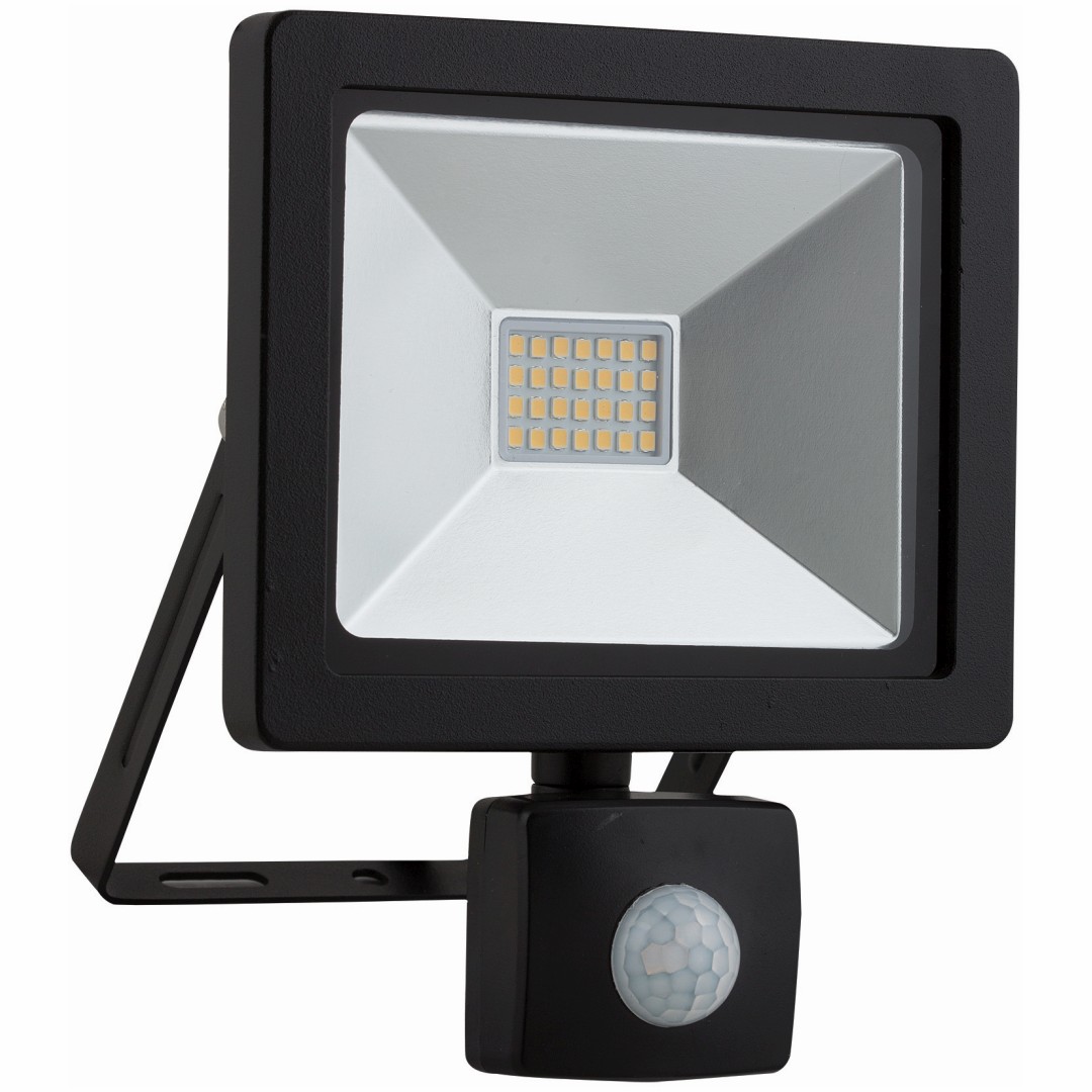 EUROLUX FLOODLIGHT LED 20W & SENSOR 4000K BLACK