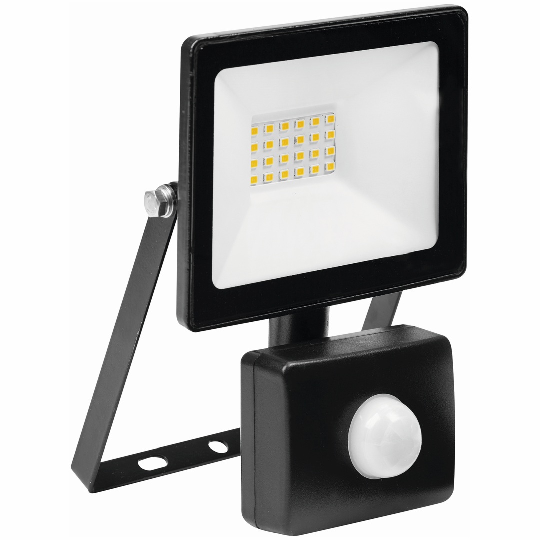 EUROLUX FLOODLIGHT LED 20W & SENSOR BLACK